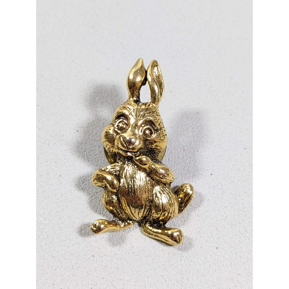 Vintage Camco Gold Tone Bunny Rabbit Easter Lapel Pin Brooch‎ Small